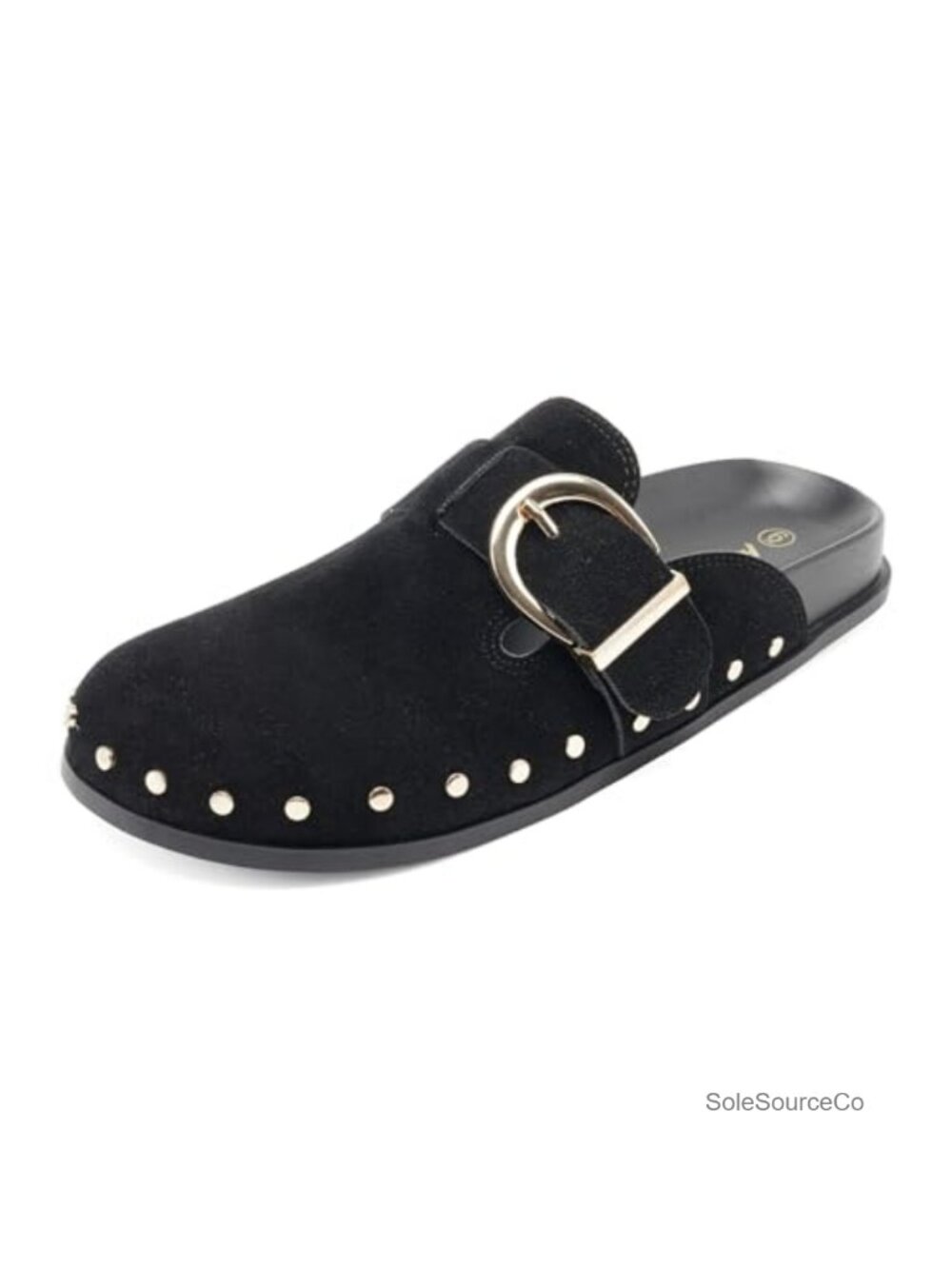 Suede Rivet Mules Slip On Comfortable Flat Shoes for Women